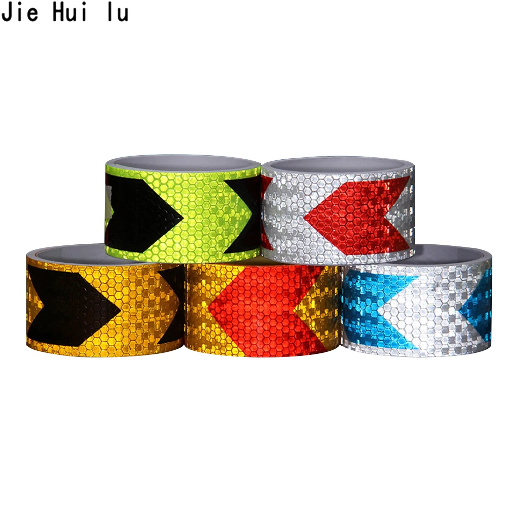 Самоклеящаяся светоотражающая лента из ПВХ ширина 5 см длина 100 предупреждающая