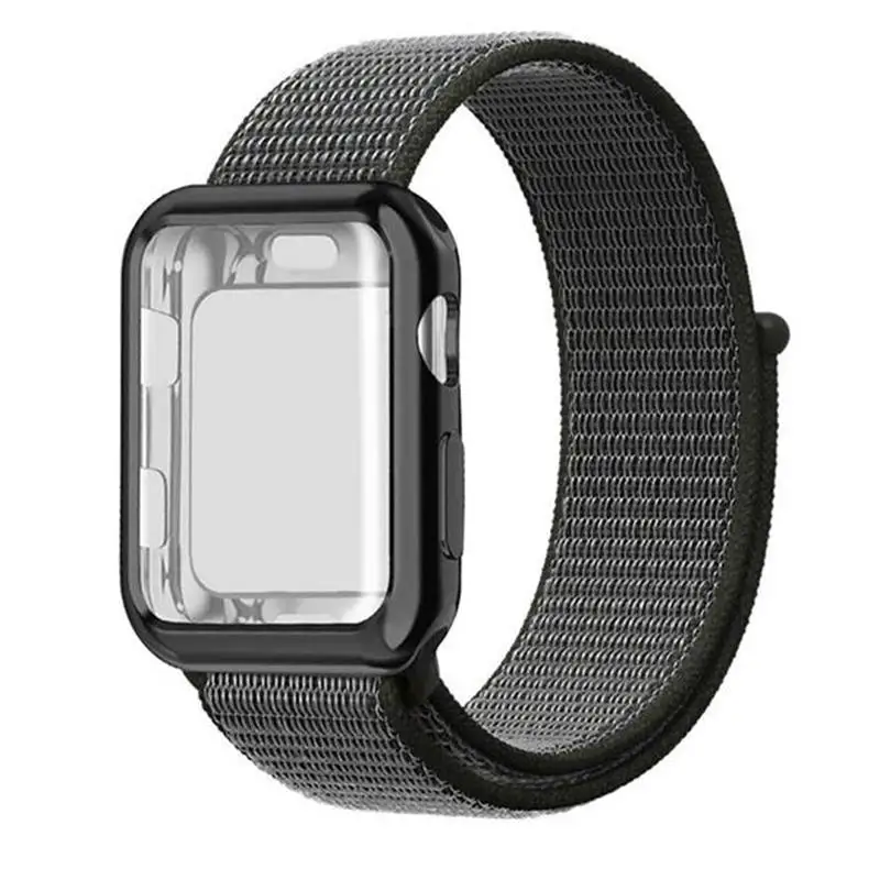 Чехол+ ремешок для часов apple watch 4 5 ремешок 44 мм/40 мм correa apple watch 38 мм iwatch ремешок 42 мм спортивный нейлоновый браслет ремешок для часов 3/2
