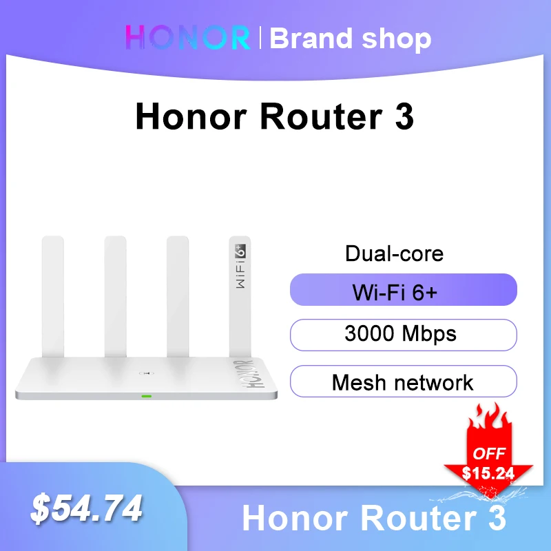 Original Honor Router 3 Wifi 6+ 3000Mbps 2.4 GHz & 5 GHz Dual-core 128 MB Wireless wifi extender Smart Home Router  Easy setup