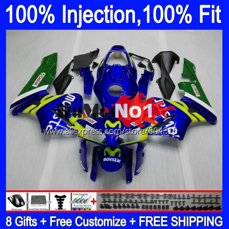 

Injection For HONDA CBR 600RR 600F5 600CC Movistar Blue CBR600RR 107MC.10 CBR 600 CBR600 RR 2005 2006 CBR600F5 F5 05 06 Fairings