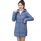 Зимняя женская куртка с капюшоном, пальто, свободные парки, толстое хлопковое пальто средней длины, женская повседневная куртка, студенческое пальто, теплый топ 3XL