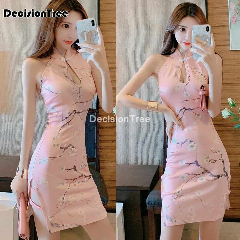 Женское платье в Восточном китайском стиле элегантное облегающее Ципао без