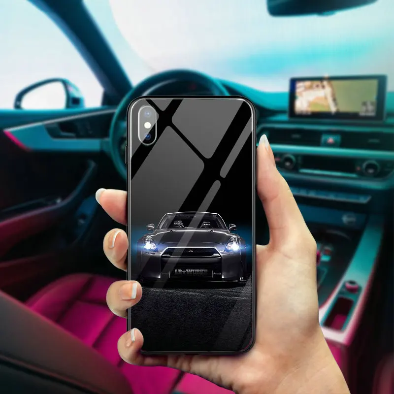 Телефонные чехлы Nissan Skyline Gtr R34 из закаленного стекла для iPhone X XR XS 11 Pro Max 10 7 5 5S SE 6 6S 8
