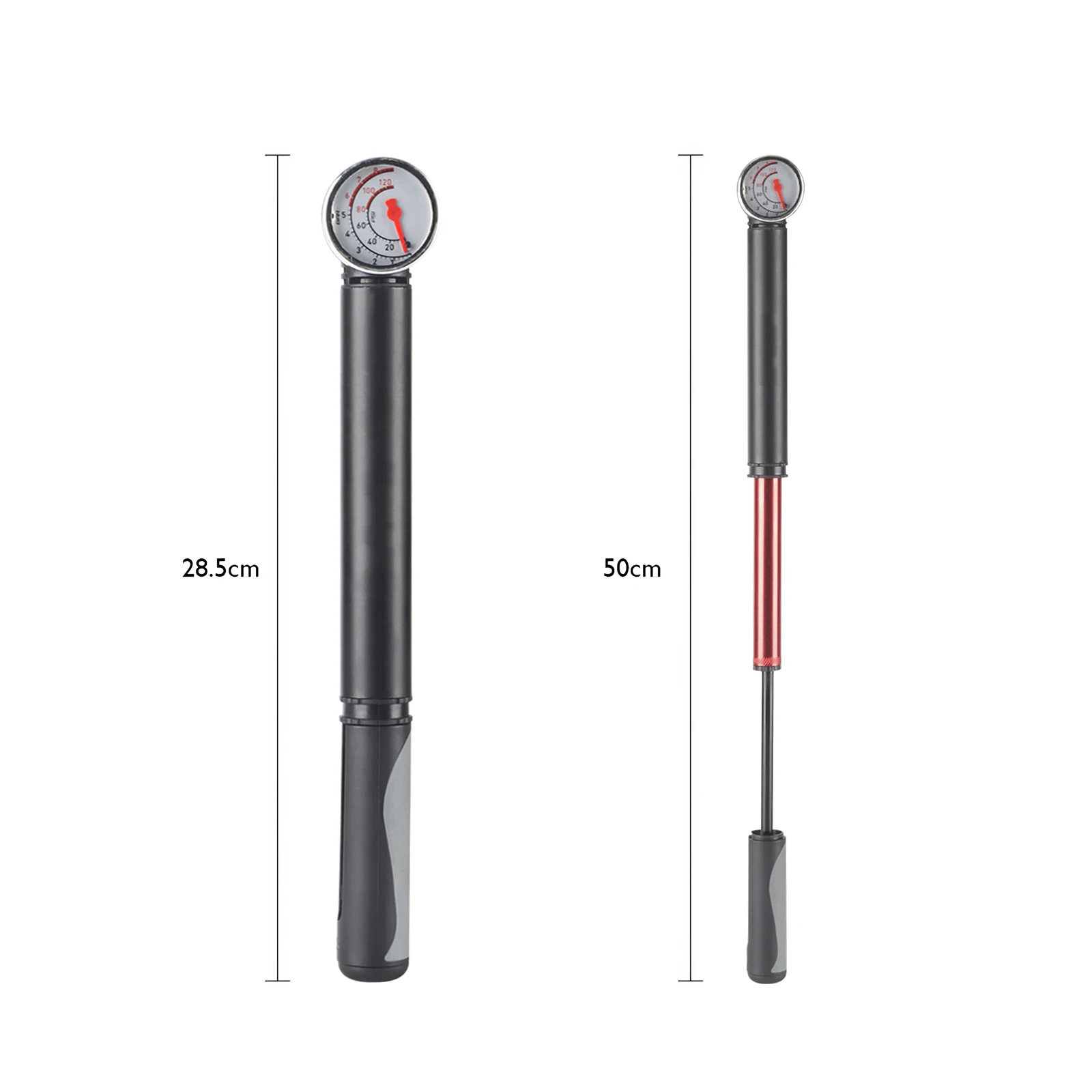 Compact Bike Bicycle Pump Aluminum Alloy Mini Air For Cycling Tire Inflator MTB with barometer and Foldable handle | Спорт и