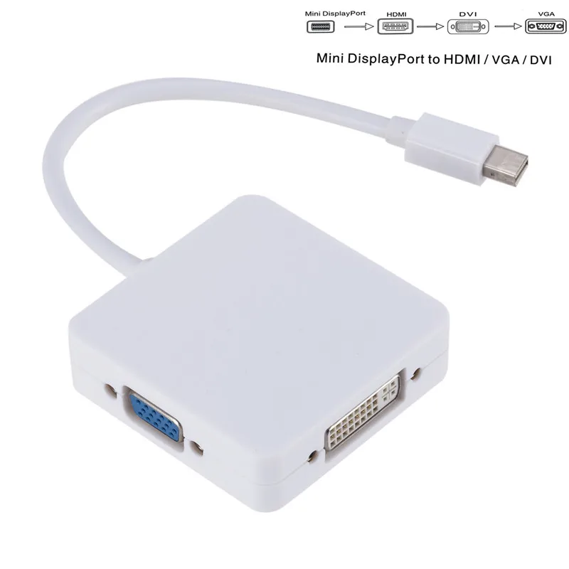 3 в 1 мини-конвертер dp-hdmi VGA DVI мини-кабель адаптера порта дисплея к HDMI для MacBook Lenovo
