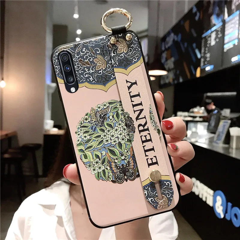 SK3-27YuanHuaOLvYe SoCouple чехол-браслет для samsung Galaxy S9 S8 S10 плюс A10 A20 A30 A40 A50 A60 A70 A7 Note 8, 9, 10, плюс автомобильный держатель телефона чехол - Цвет: SK3-27YuanHuaOLvYe