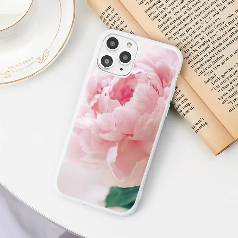

Peony flower pink Phone Case Candy Color for iPhone 6 7 8 11 12 s mini pro X XS XR MAX Plus