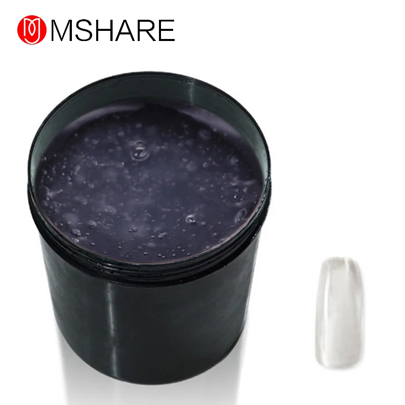 MSHARE волокно гель строитель гель 1 кг для наращивания ногтей с стекловолокном - Цвет: Прозрачный