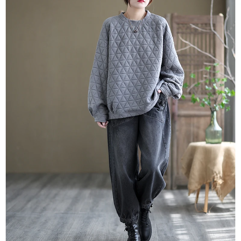 Женские джинсы в китайском стиле Max LuLu осенне-зимние свободные джинсовые