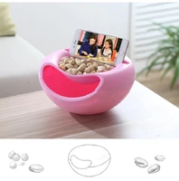 fashion plastic fruit dish snacks nut melon seeds bowl double layer candy plate multifunctional fruit plate 2010cm