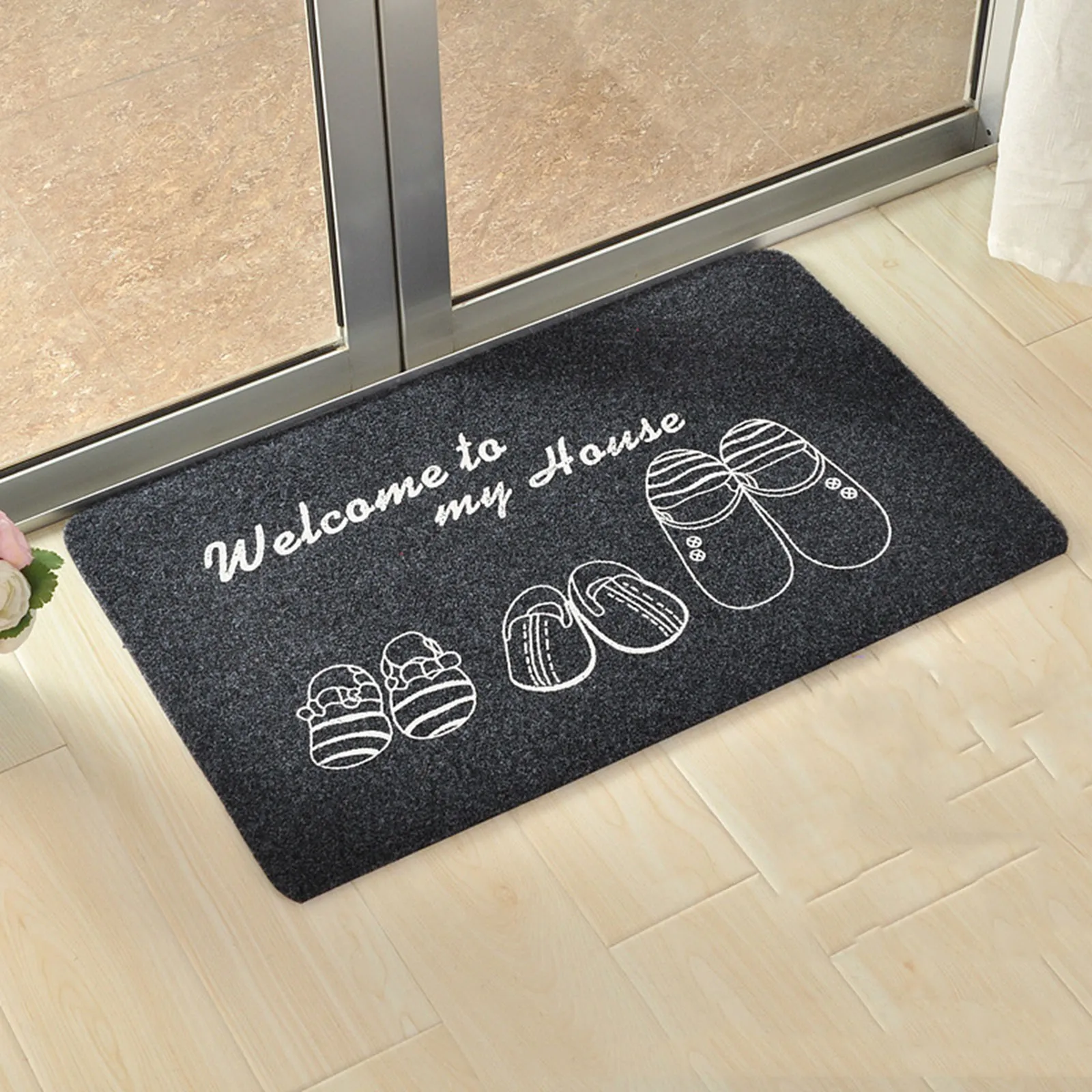 

Doormat Super Absorbs Mud Mat Machine Washable Non-slip Rubber Backing Clean Mat Front Door Inside Dirt Trapper Mats Shoes Scrap