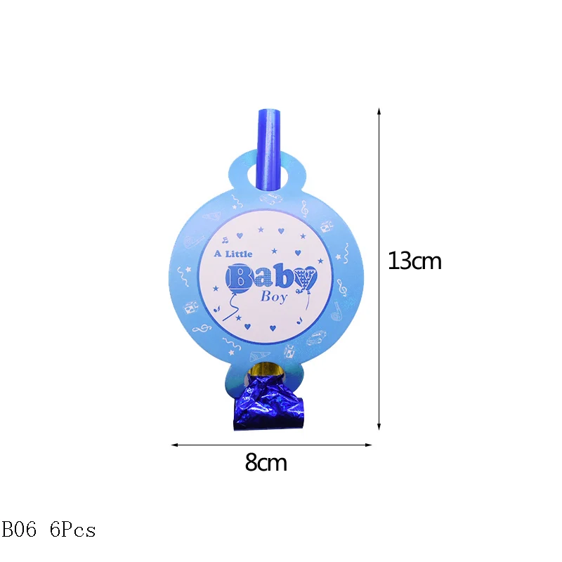 B06 Boy or Girl Baby Shower Disposable Tableware Gender Reveal Cup Plate Napkin Tablecloth Garland Birthday Party Decoration - Color: B06