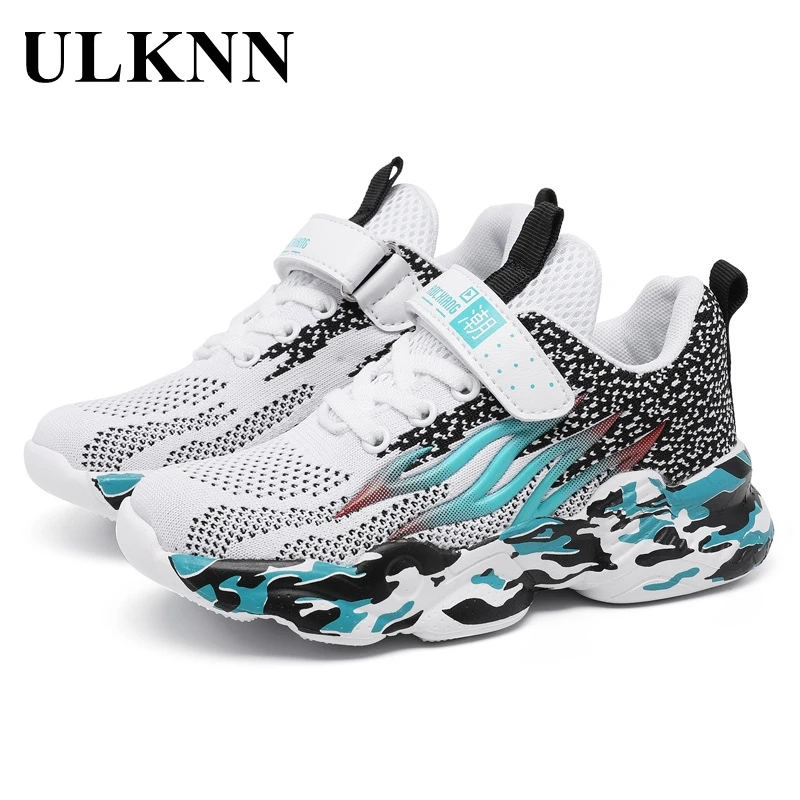 

Детская обувь ULKNN 2020, Осенние тканые кроссовки, модная сетчатая дышащая обувь для бега для мальчиков и студентов, легкая спортивная обувь