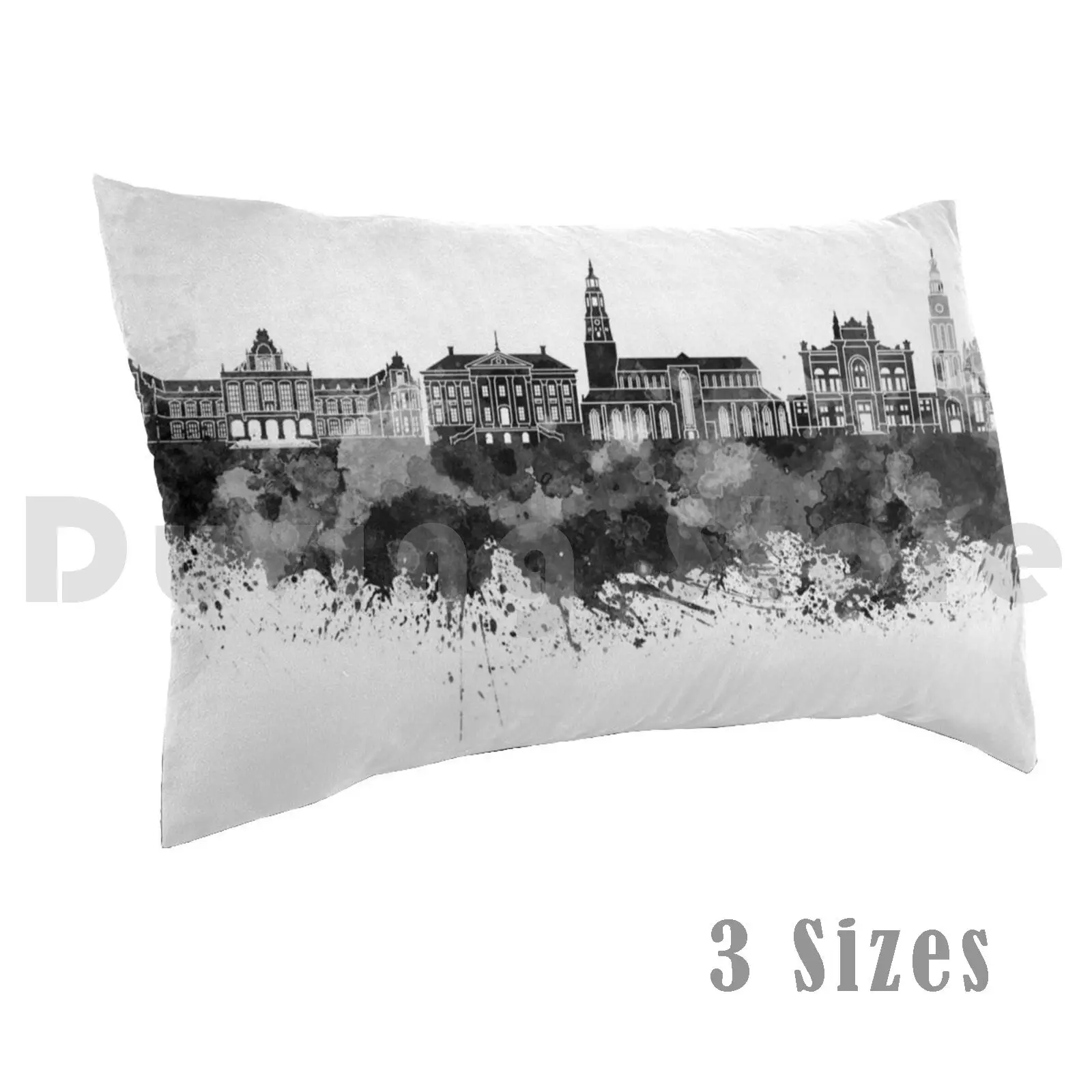 

Чехол с изображением черной акварельной подушки, 50x75