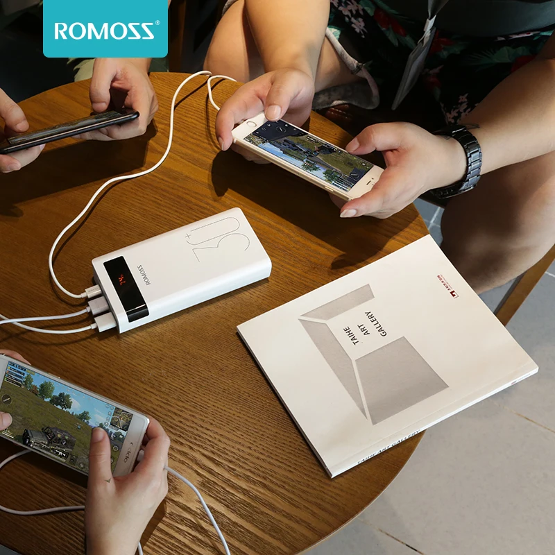 Внешний аккумулятор ROMOSS Sense 8P + портативное зарядное устройство 30000 мАч PD Quick Charge 3 0