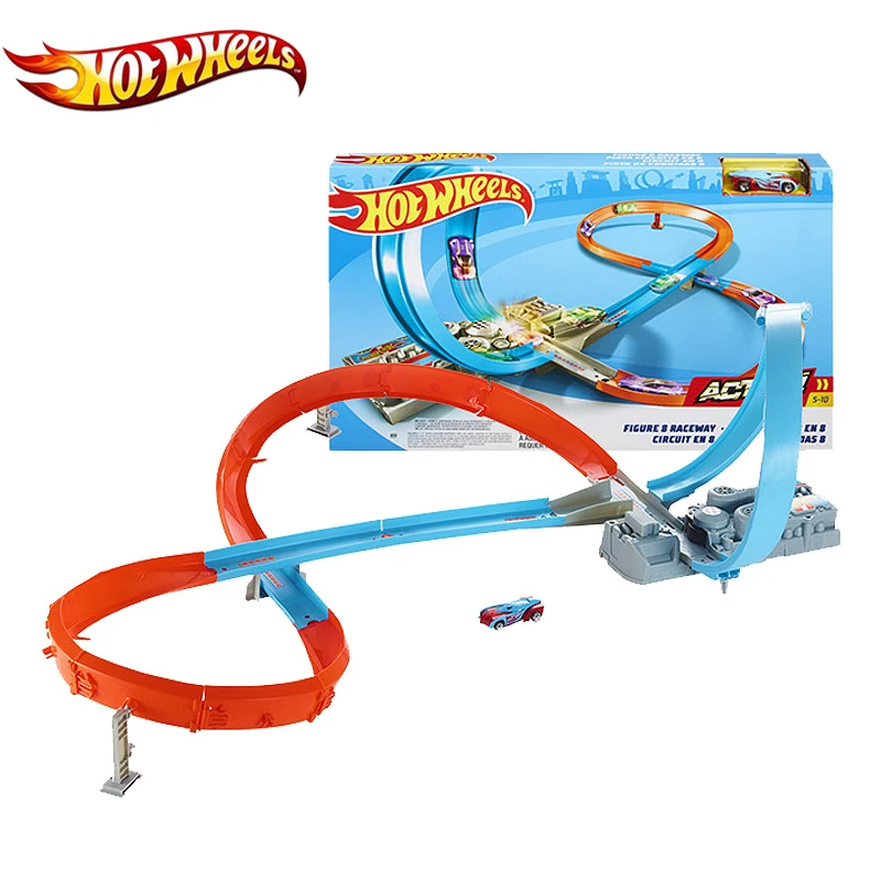 

Original Hot Wheels Car Track Super Stunt Maneuver Circuit Racing Figure 8 Raceway Diecast Car Hot Toys for Boys Kids Gift