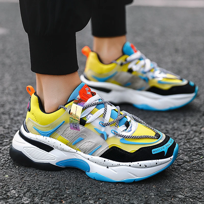 

Casual Shoes Men Colorful Fashion Man Sneakers Mesh Male Mixed Colors Outdoor Footwears Autumn Platform Leisure Shoes Youth Tide