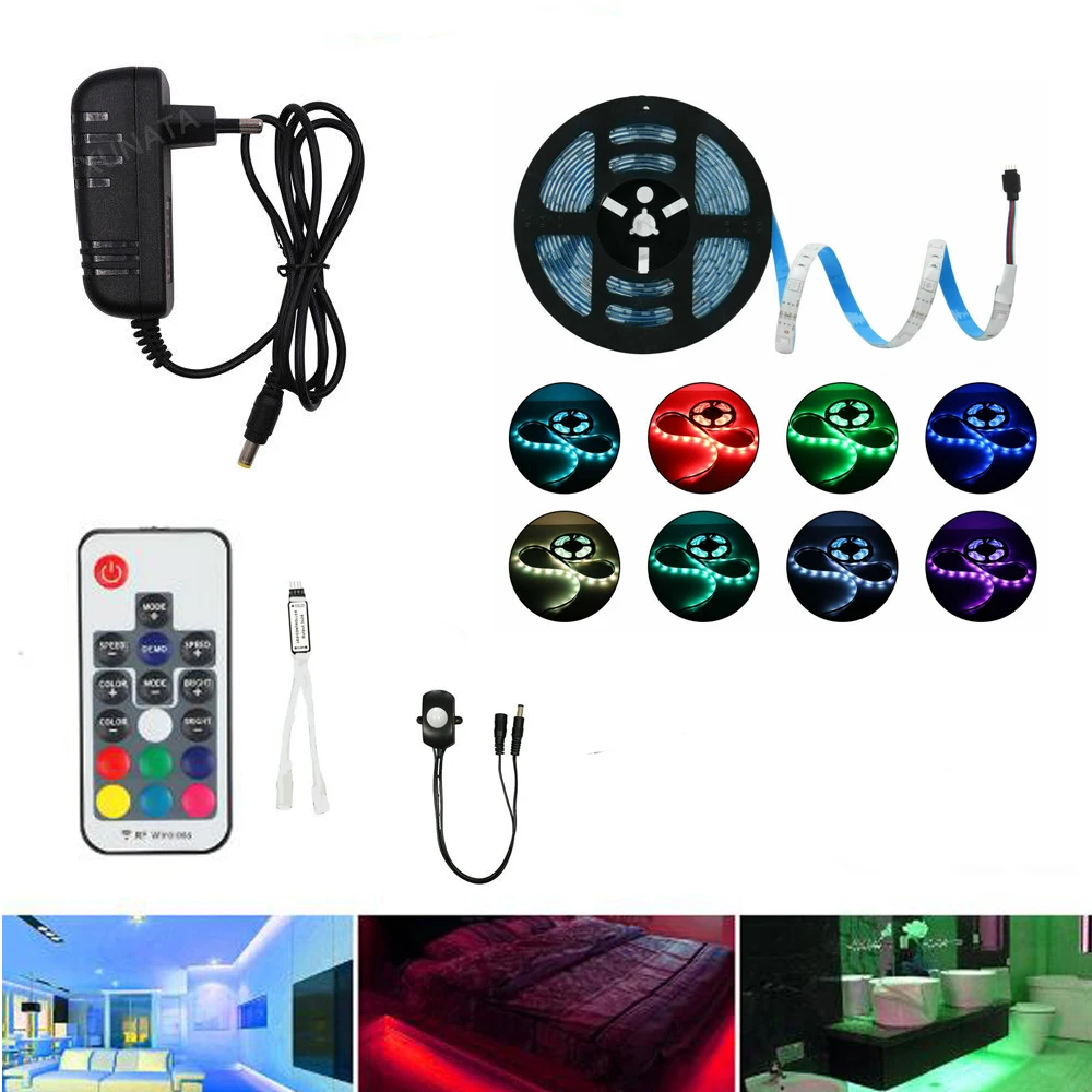 Светодиодная ленсветильник RGB с датчиком движения умное включение и выключение