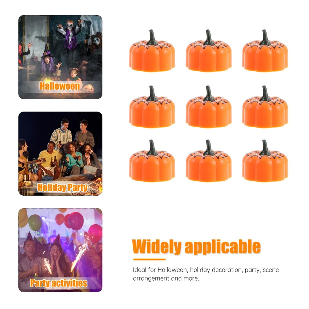 

12pcs Electronic Candlelights Pumpkin Lantern Lights Adornments