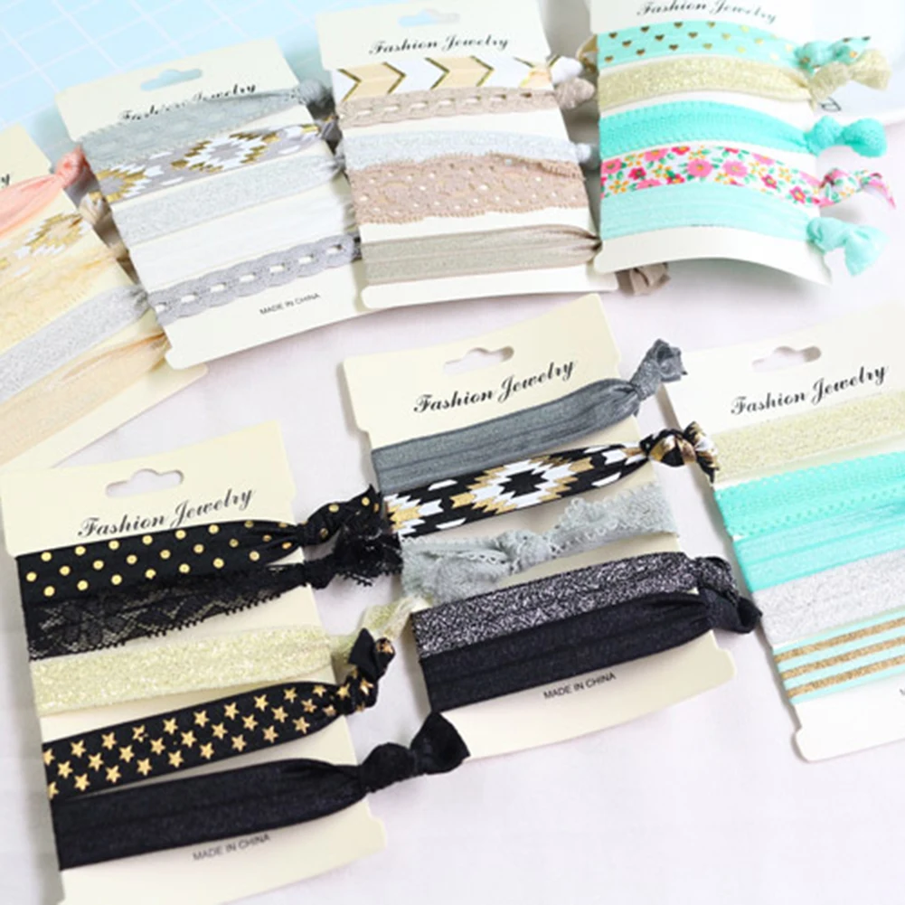 6 шт./лот простая резинка для волос Набор резинок женщин и девочек детские