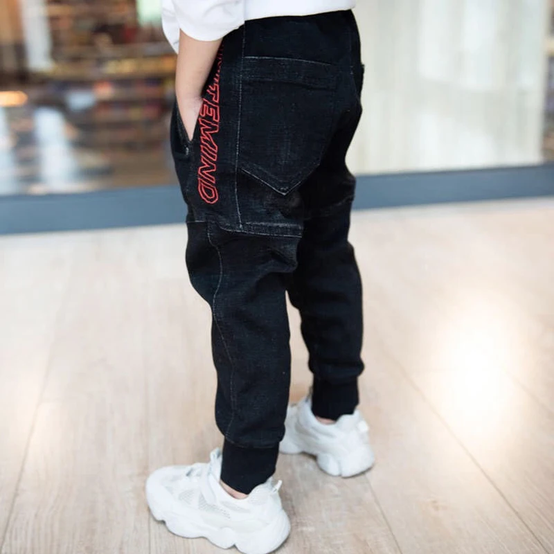 Джинсы EACHIN для мальчиков на весну и осень модные вареные джинсы От 3 до 12 лет
