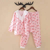 fdfklak maternity spring clothing set pregnant women pinkwhite breastfeeding pajamas suits cotton nursing sleep two pieces