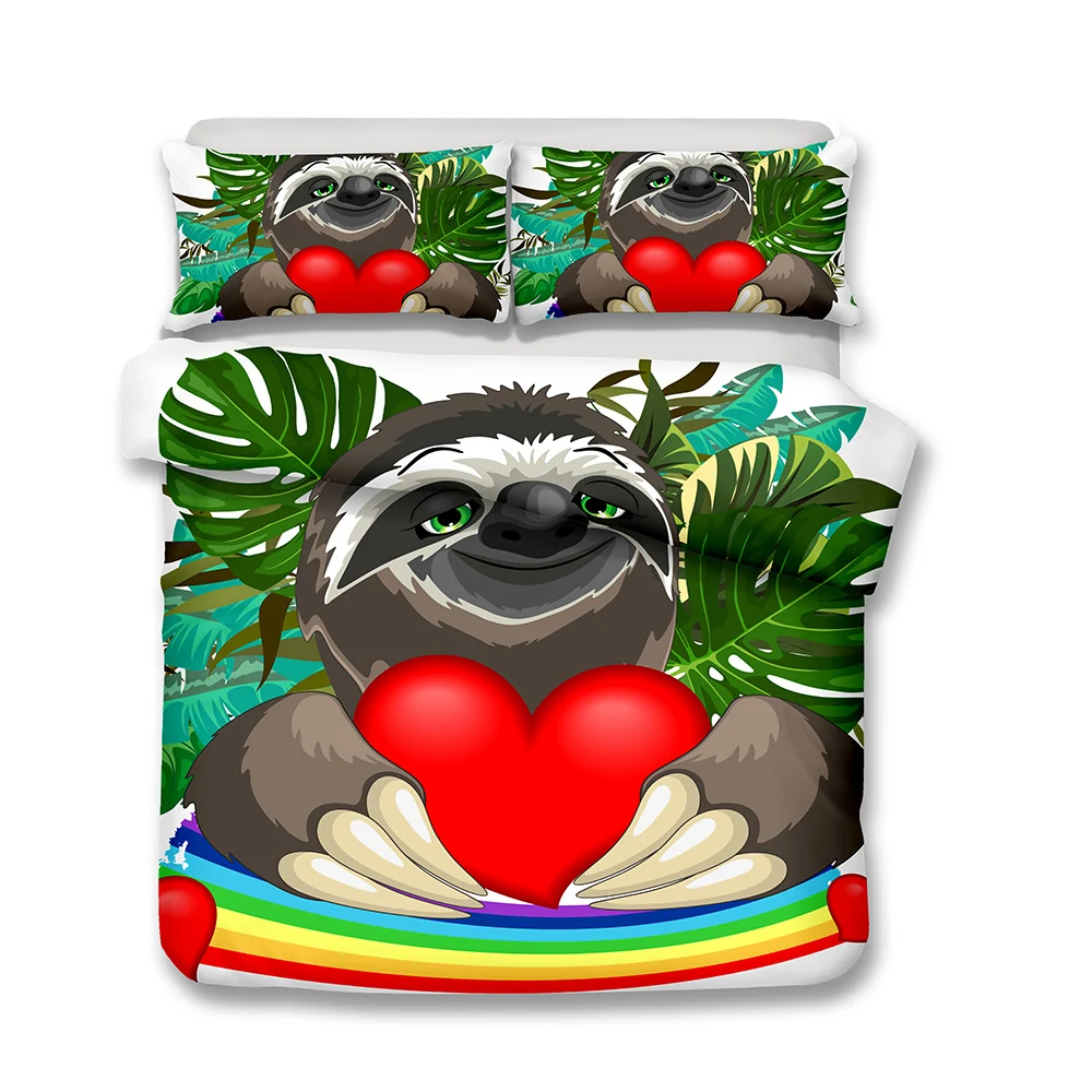 

Cute Sloth Printed Bedding Cartoon Bed Linen Set Children's Gift Bedroom Decorative Quilt Cover