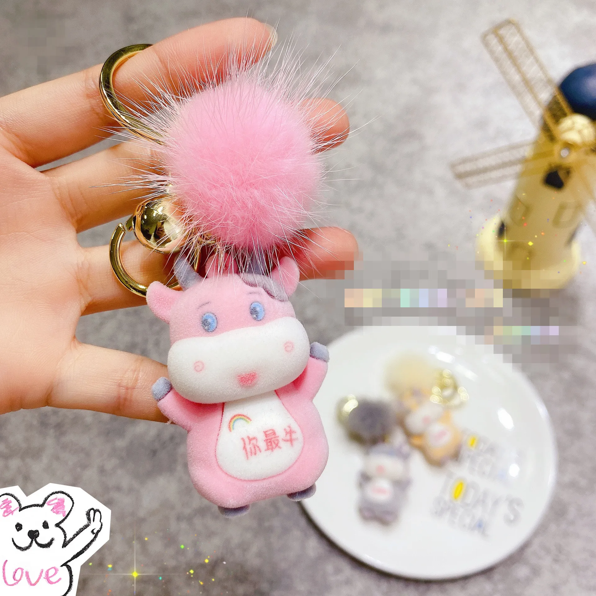 

Kawaii 2020 Hot Sale Fashion Cute Cartoon Cat Pendant Key Rings Kitten Cat Key Chain Car Bag Keychains Creative Gift Accessories