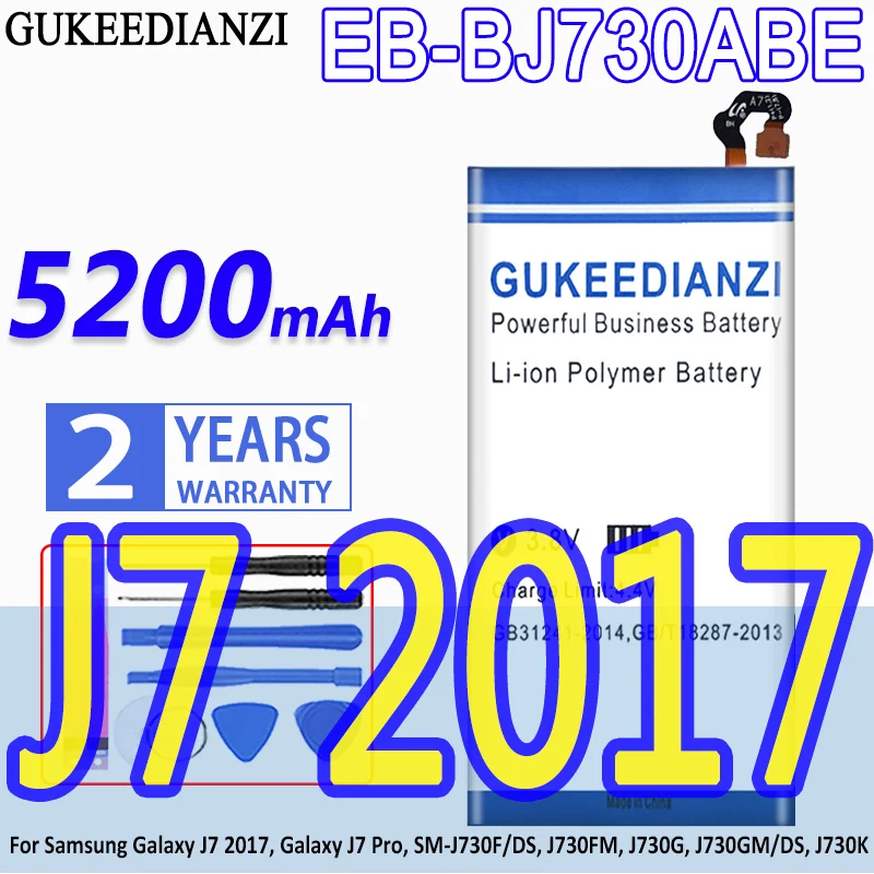 

Аккумулятор GUKEEDIANZI EB-BJ730ABE 5200 мАч для Samsung Galaxy J7 2017 Galaxy J7 Pro,SM-J730F/DS,J730FM,J730G,J730GM/DS,J730K J7Pro
