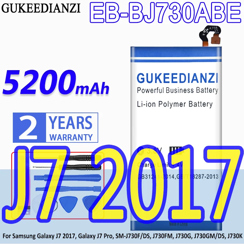 Аккумулятор GUKEEDIANZI EB-BJ730ABE 5200 мАч для Samsung Galaxy J7 2017 Pro SM-J730F/DS J730FM J730G J730GM/DS J730K J7Pro |