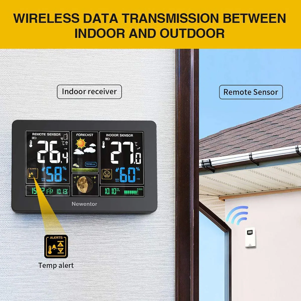 Метеостанция для использования в помещении и на улице 7 5 дюйма цветной цифровой