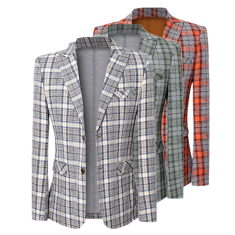 

Пиджак мужской, на одной пуговице, приталенный, размеры Блейзер сезон весна осень, S-5XL