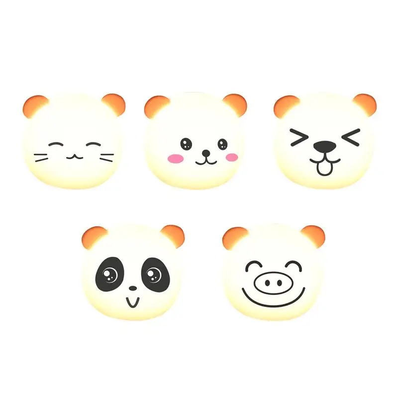 

Светодиодный ночник Bear с сенсорным датчиком, цветной мультяшный силиконовый прикроватный светильник с USB-зарядкой для спальни, детский под...