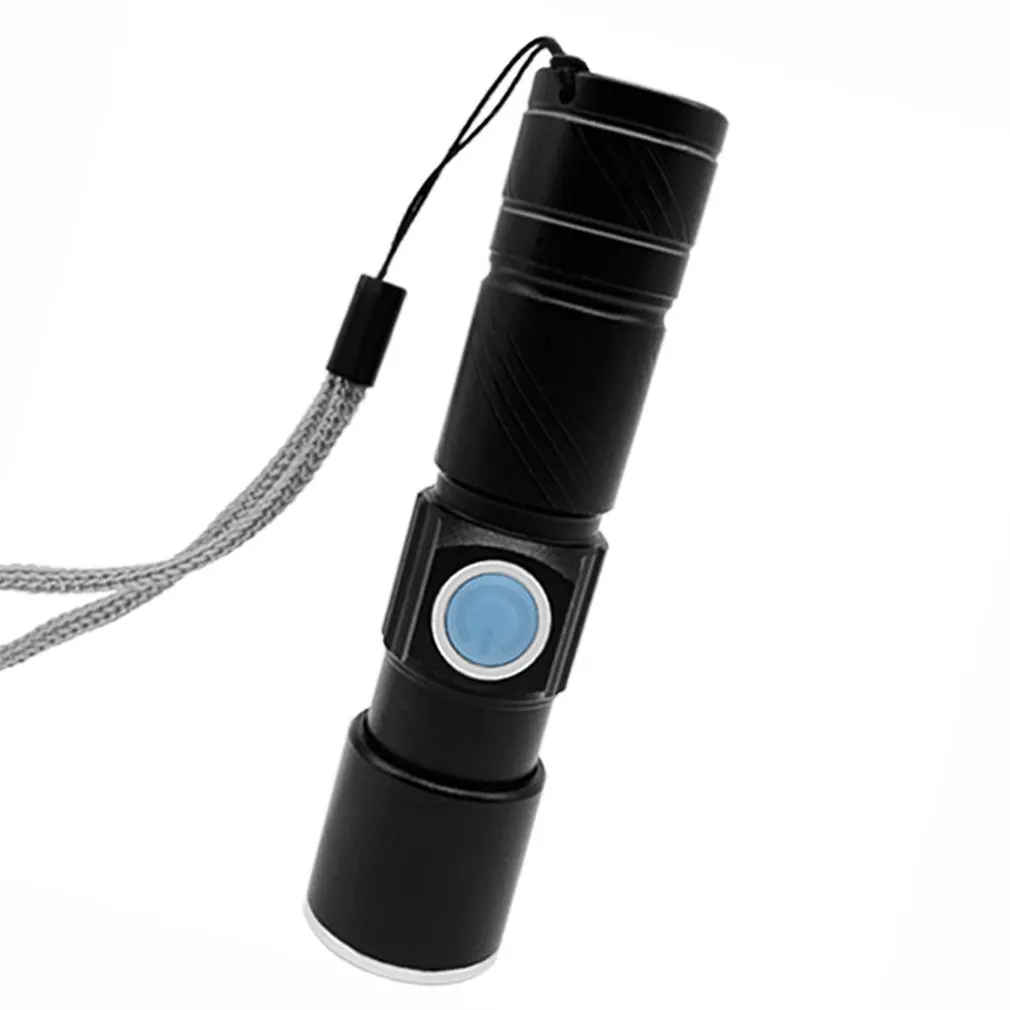 

Telescopic Focusing Flashlight Lighting Aluminum Alloy Glare Led Outdoor Fishing Headlights Home Usb Rechargeable Flashlight