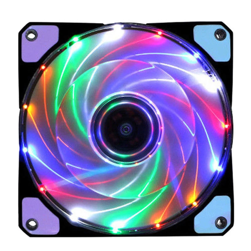 POHIKS 1 шт. светодиодный светящийся 120 мм RGB вентилятор Охлаждающий бесшумный ПК