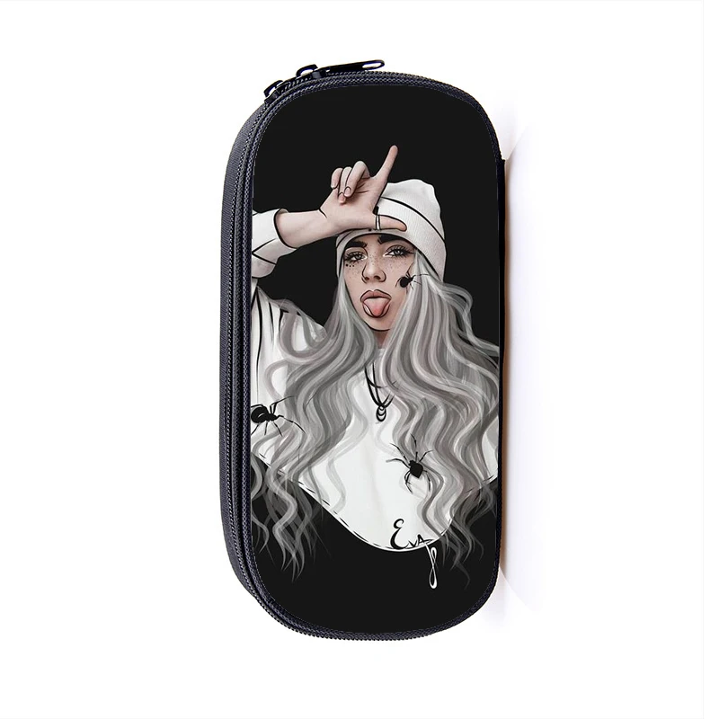 4 Billie Eilish Карандаш Чехол для девочки-подростка, косметическая сумка, школьные принадлежности канцелярские товары сумка для хранения Billie Eilish в стиле "хип-хоп" для макияжа сумка - Цвет: 4