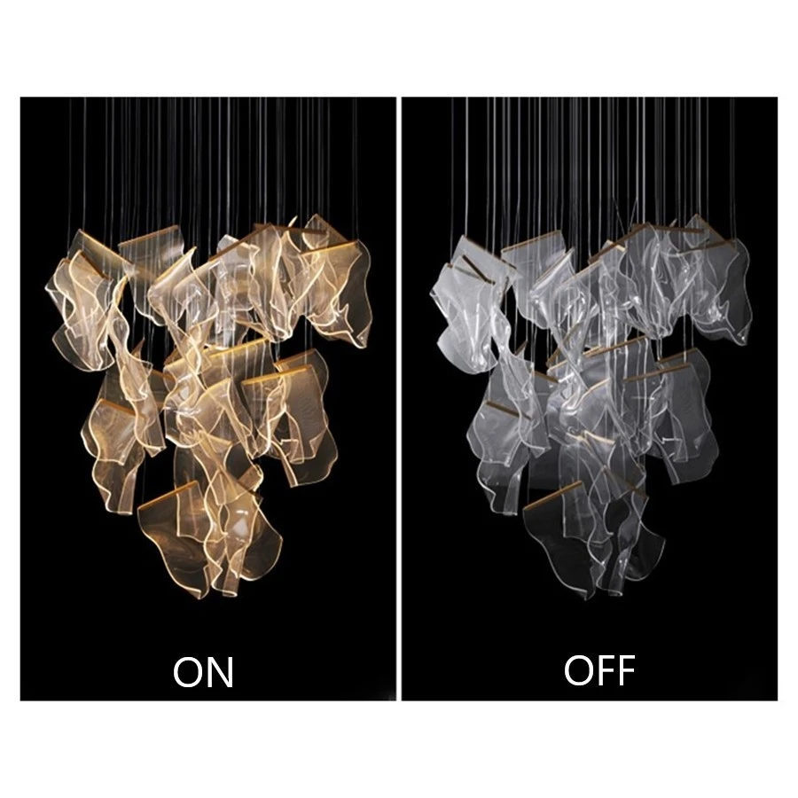 

Double-layer Building Chandelier Pillar Modern Minimalist Lamp Living Room Lamp Nordic Lamp Staircase Restaurant Art Lighting