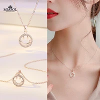 womens rose gold necklace high quality metallic glitter smiley pendant 2021 cute and beautiful girls matching ornaments jewelry