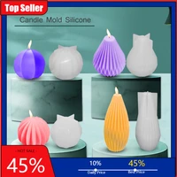 handmade diy aromatherapy candle silicone mold new creative candle making cake baking fan shaped pear shaped silicone tools