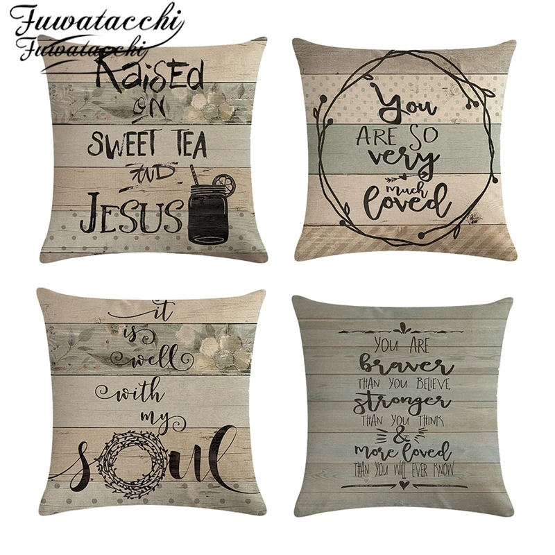 Чехол для подушки в скандинавском стиле Fuwatacchi Винтажные льняные наволочки с