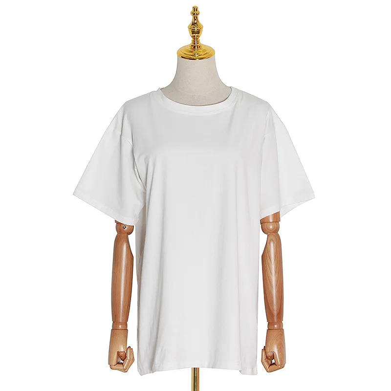 

Heart feeling fashion women's T-shirt short sleeve summer new casual long solid color T-shirt women's loose jacket