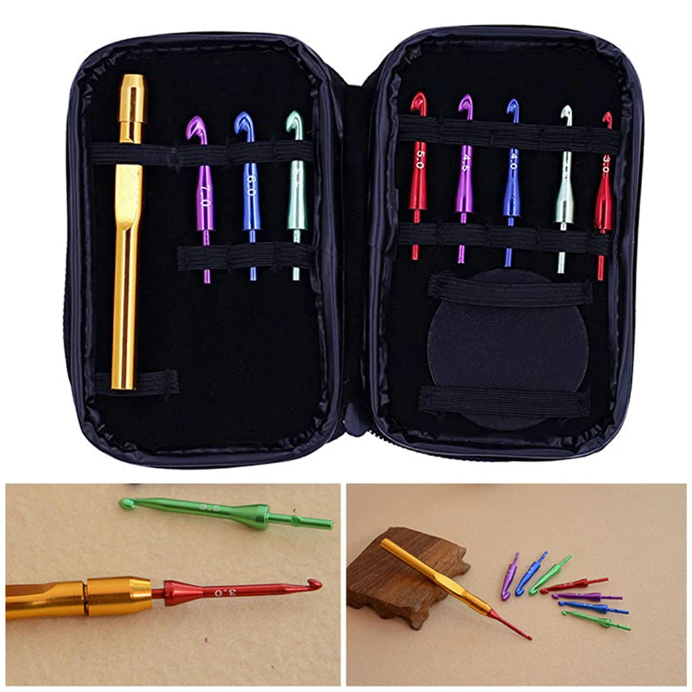 Сменные Алюминиевые крючки для вязания 8 размеров набор спиц рукоделия легко