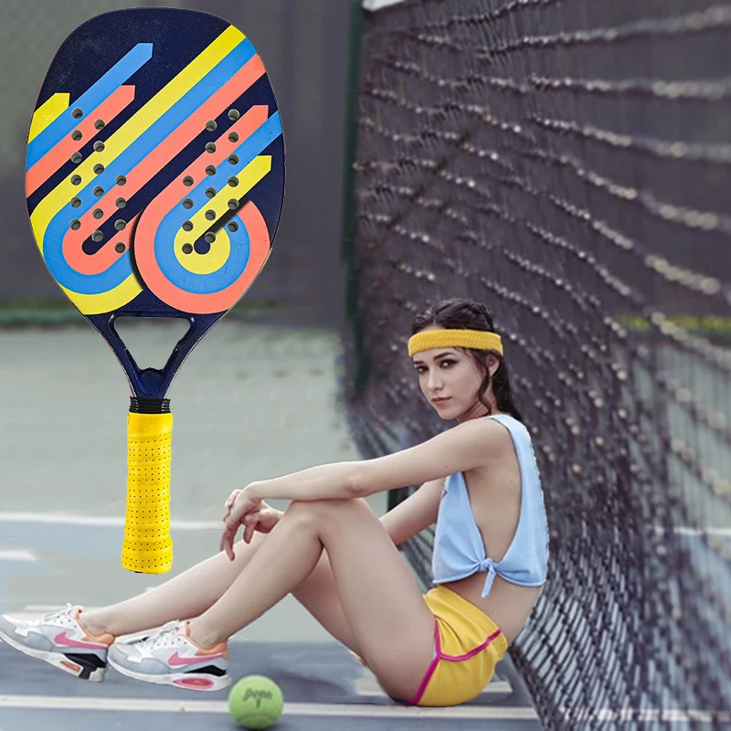

Professional Full Carbon Beach Tennis Paddle Racket Soft EVA Face Pickleball Raqueta with Bag for Adult Tennis Racquet Equipment