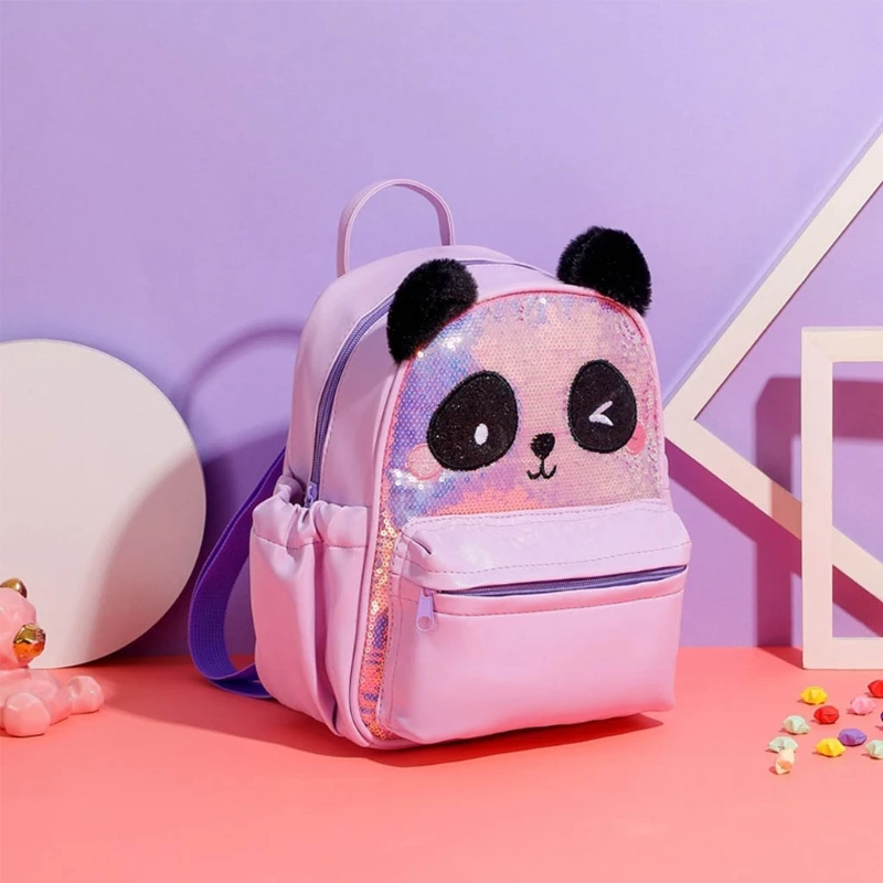 

Kids School Backpack Sequins Schoolbag Cute Panda Children Book Bag for Girls A69C