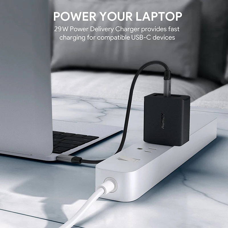 AUKEY PA-Y7 US Plug Оригинальное быстрое зарядное устройство усилитель PD 2 0 с 3 портами USB C