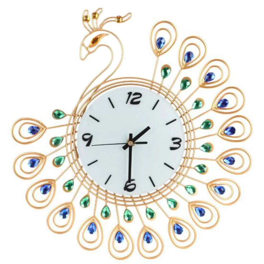 Большие 3D золотые бриллиантовые металлические часы для украшения дома гостиной