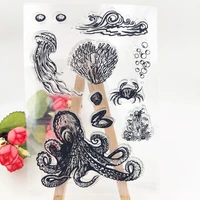 the underwater world transparent clear silicone stamp seal scrapbooking photo album decoration rubber stamp painting template