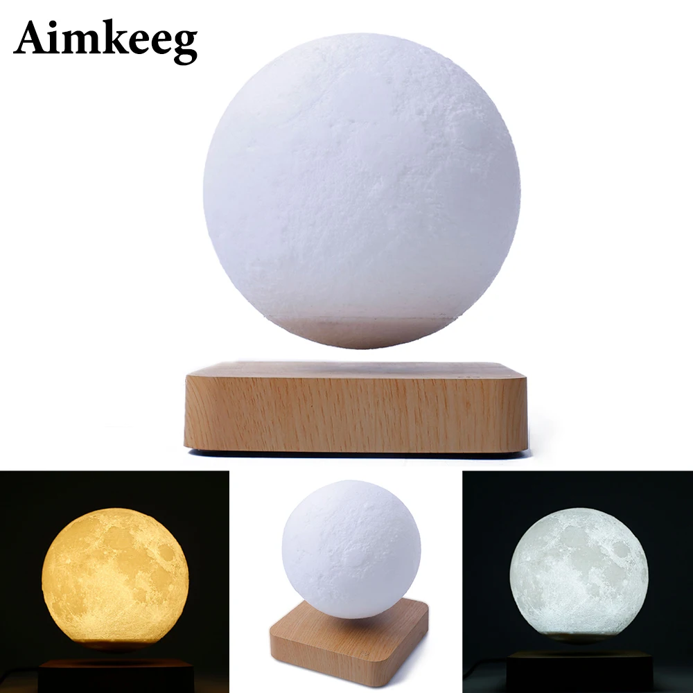 2020 New Magnetic Levitation Moon Lamp LED Decoration Table Light Touched Switch for Bedroom Bedside Children Night Light