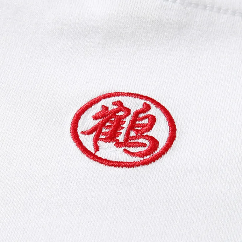 

New Brand Summer Mens Tshirt Chinese Fashion Style Pure Cotton Embroidery Crane Men's Short Sleeve T-shirt For Men's Loose