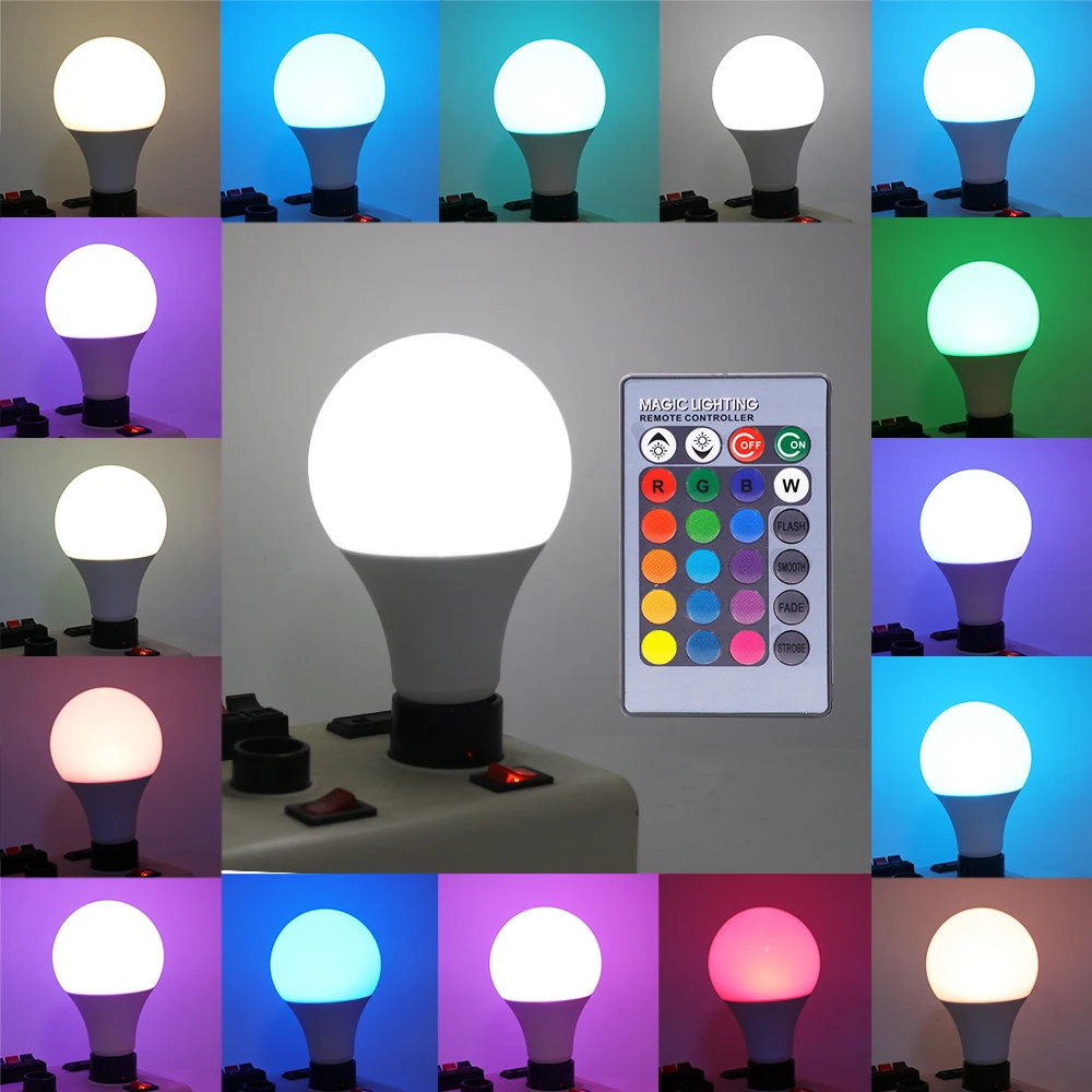 RGB RGBW светодиодный светильник магический E27 B22 AC85-265V 10 Вт 3 меняющий цвет Пульт